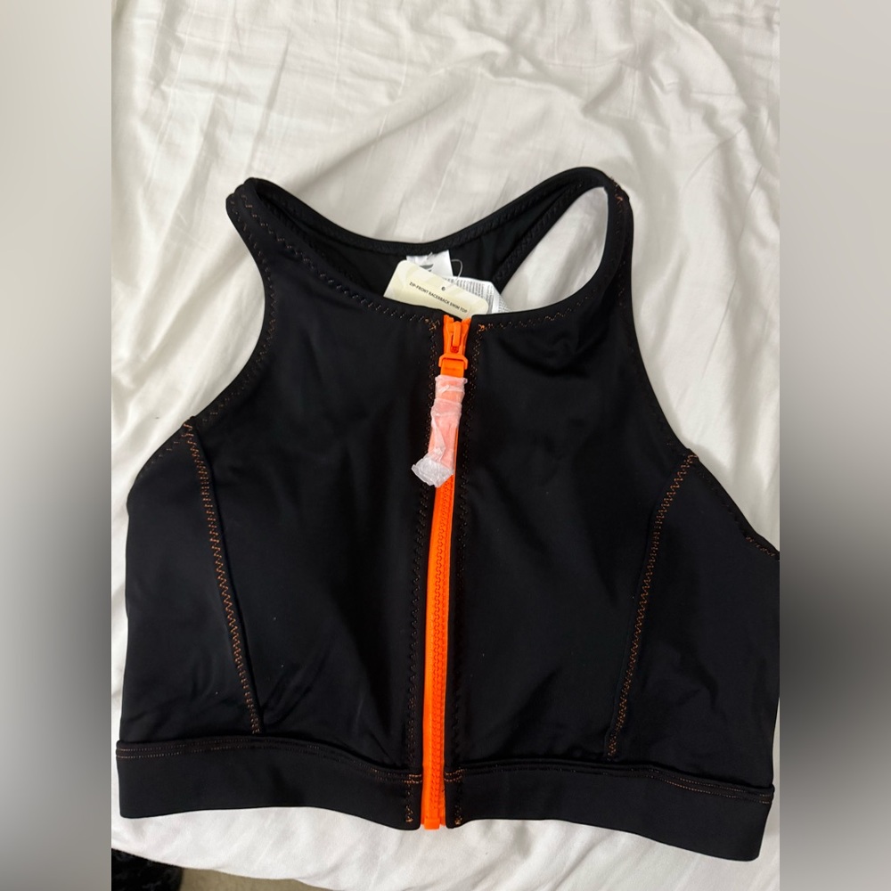 Fabletics Razorback Zip Front Bikini Top